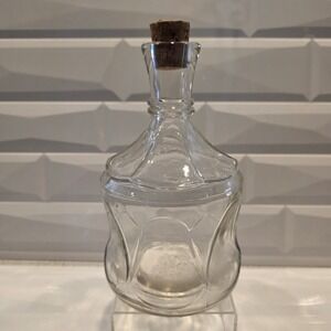 Clear Glass Decanter Concave Imprint Grip Body Bottle Vintage - PA Motor‎ Oil